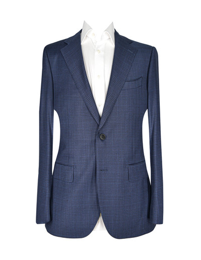 AE -SUIT LORO PIANA MEDIUM BLUE NAVY GLEN PLAID