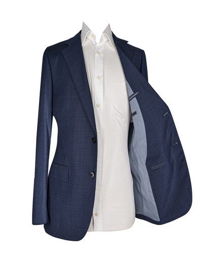 AE -SUIT LORO PIANA MEDIUM BLUE NAVY GLEN PLAID