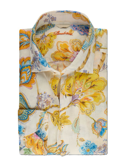 STENSTROMS - WHITE FLORAL PRINTED LINEN SHIRT STENSTROMS - WHITE FLORAL PRINTED LINEN SHIRT