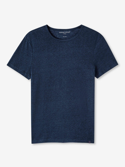 DEREK ROSE - JORDAN LINEN T-SHIRT -NAVY DEREK ROSE - JORDAN LINEN T-SHIRT -NAVY