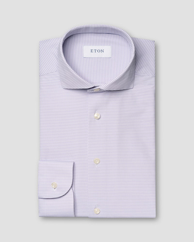 ETON - LIGHT PIURPLE MICRO CHECK FOUR-WAY STRETCH SHIRT