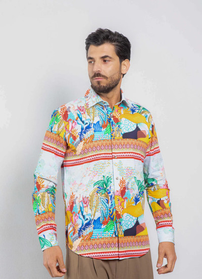 ALESSANDRO LAMURA -MULTI COLOR ARTISTIC PRINT SHIRT