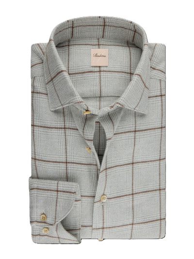 STENSTROMS-LIGHT GREY CHECKED FLANNEL SHIRT STENSTROMS-LIGHT GREY CHECKED FLANNEL SHIRT