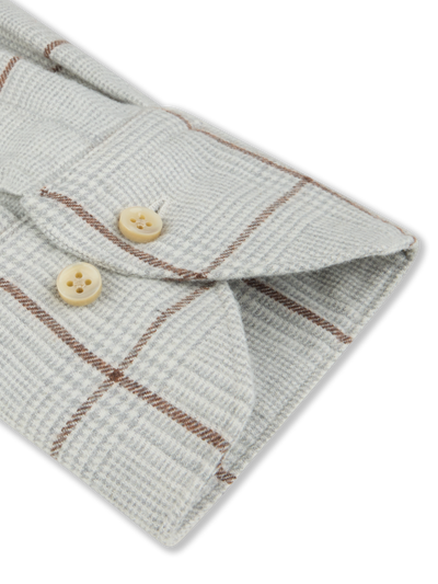 STENSTROMS-LIGHT GREY CHECKED FLANNEL SHIRT STENSTROMS-LIGHT GREY CHECKED FLANNEL SHIRT