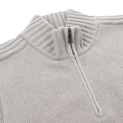 BELSTAFF - LAMBSWOOL WATCH QUARTER ZIP JUMPER -CEMENT GREY BELSTAFF - LAMBSWOOL WATCH QUARTER ZIP JUMPER -CEMENT GREY