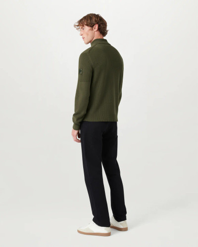 BELSTAFF - COMMANDER QTR ZIP JUMPER -TRUE OLIVE BELSTAFF - COMMANDER QTR ZIP JUMPER -TRUE OLIVE