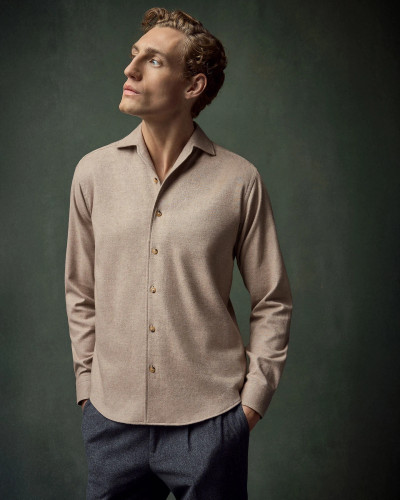 ETON - SOLID FLANNEL SHIRT -LIGHT GREY ETON - SOLID FLANNEL SHIRT -LIGHT GREY