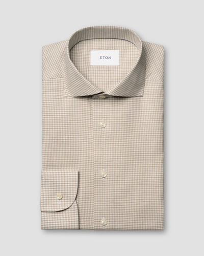 ETON -MICRO CHECK SIG.FLANNEL SHIRT-BEIGE ETON -MICRO CHECK SIG.FLANNEL SHIRT-BEIGE