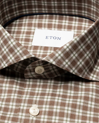 ETON - CHECK SIG. FLANNEL SHIRT-BROWN ETON - CHECK SIG. FLANNEL SHIRT-BROWN