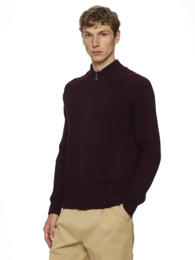 IMPULSO -GIACCA L/S ZIP CARDIGAN JACKET W/POCKET -BERGUNDY