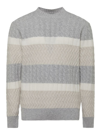 MONTECHIARO -LUPETTO L/S MOCK NECK WOOL&CASH. SWEATER - NATURAL