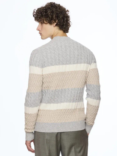 MONTECHIARO -LUPETTO L/S MOCK NECK WOOL&CASH. SWEATER - NATURAL