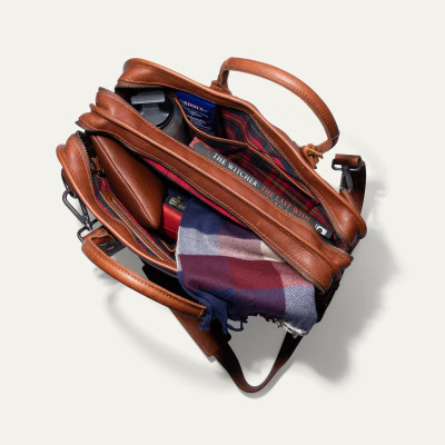 WILL - HANK LEATHER SATCHEL -COGNAC