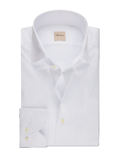 STENSTROMS - WHITE TWILL ONE PIECE COLLAR SHIRT