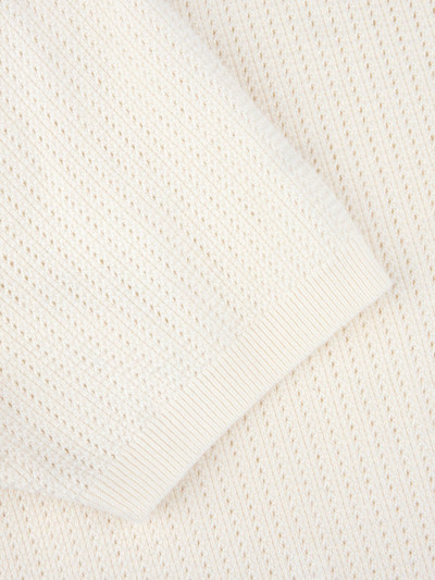 STENSTROMS -S/L KNITTED CROCHET HEMP SUPIMA COTTON -IVORY