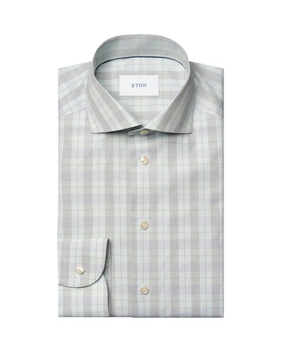 ETON -PLAID BREEZE POPLIN SHIRT - MID GREEN