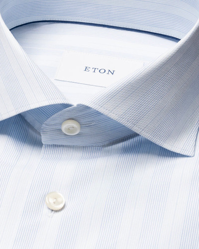 ETON -MULTI STRIPED BREEZE POPLIN SHIRT - MID BLUE
