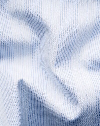 ETON -MULTI STRIPED BREEZE POPLIN SHIRT - MID BLUE