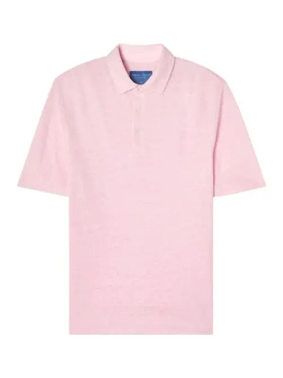 ROBERT TALBOTT -TAYLOR LINEN JERSEY POLO -PINK