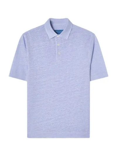 ROBERT TALBOTT -TAYLOR LINEN JERSEY POLO -LT.BLUE
