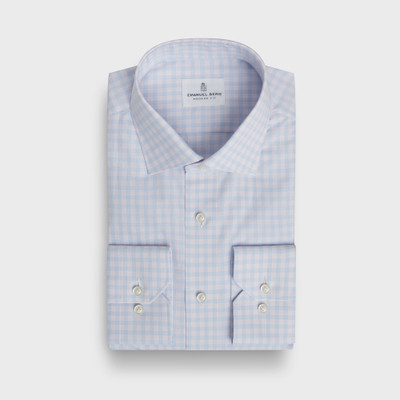 EB -CHECKED COTTON LUX SHIRT -LT. PASTEL PINK