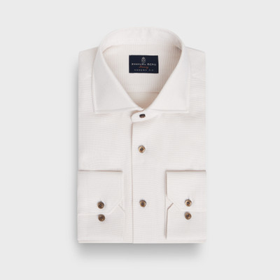 EB -L. BEIGE SOLID COTTON DOBBY NAT. STRETCH YOGA SHIRT