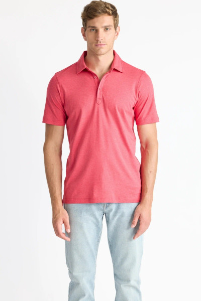 RAFFI - THE SHERWOOD AQUA COTTON S/S 3 BTN POLO
