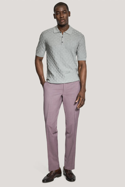 JACK VICTOR - DYLAN TEXTURED S/S KNIT POLO -GREY