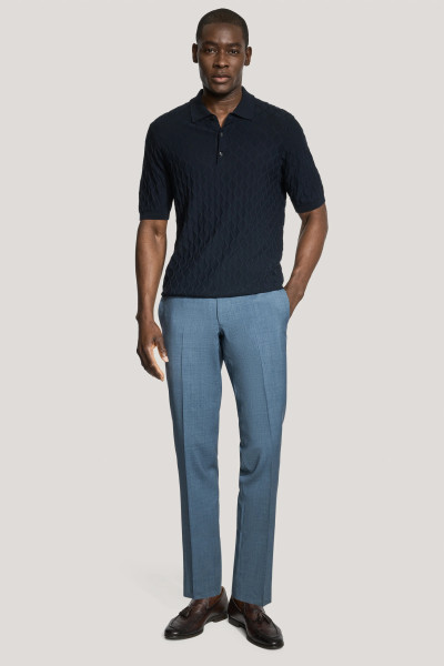 JACK VICTOR - DYLAN TEXTURED S/S KNIT POLO -MIDNIGHT