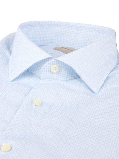 STENSTROMS - CHECKED LINEN / LYOCELL SHIRT -LT BLUE