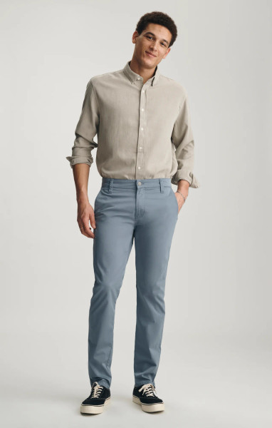 MAVI-MILTON LINEN CITY SMART CHINO PANTS -STEEL