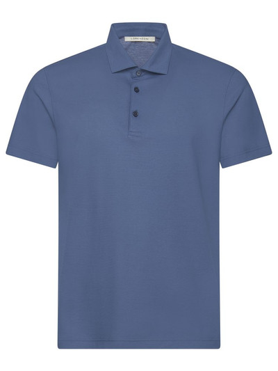 LORENZONI-S/S BUTTON POLO ICE COTTON -DENIM