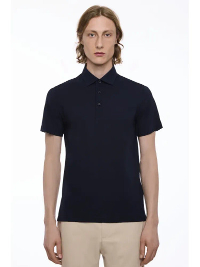 LORENZONI -S/S COOL COTTON POLO- BLACK