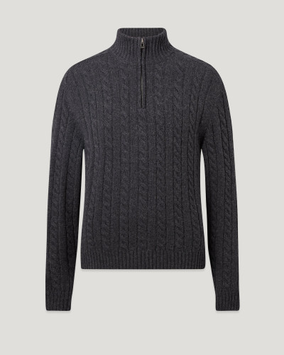 BELSTAFF - WESTPORT QUARTER ZIP -CHARCOAL MELANGE