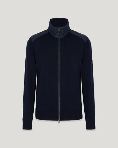 BELSTAFF - KELBY ZIP CARDIGAN-DARK INK
