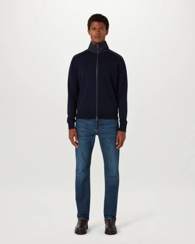 BELSTAFF - KELBY ZIP CARDIGAN-DARK INK
