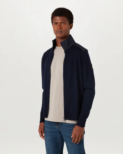BELSTAFF - KELBY ZIP CARDIGAN-DARK INK