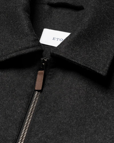 ETON - WOOL HARRINGTON FULL ZIP JACKET -BLACK