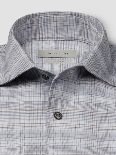 BUGATCHI-DEVON OoohCotton® ONE PIECE COLLAR SHIRT-L.GREY SAND