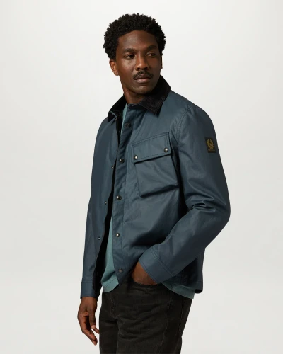 BELSTAFF- GROUND JACKET WAXED COTTON -PETROL