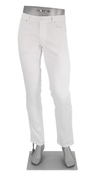 ALBERTO - PIPE L.WEIGHT COOLMAX BUSINESS JEANS - WHITE