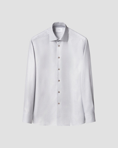 ETON -MICRO CHECK KING TWILL SHIRT-M. GREY