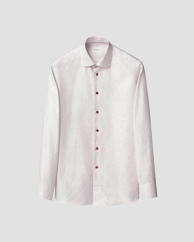 ETON -MICRO CHECK KING TWILL SHIRT -ORANGE