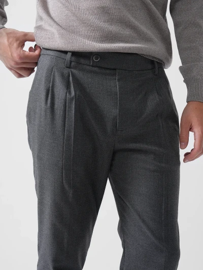 ALBERTO - MIKO FLANNEL GREY HERRINGBONE PANT