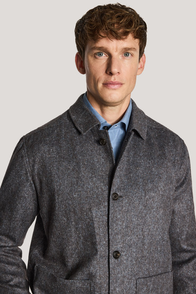 JACK VICTOR -CALLUM BLUE GREY HERRINGBONE SHIRT JACKET