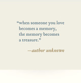 “when someone you love becomes a memory...” Letterpress Card