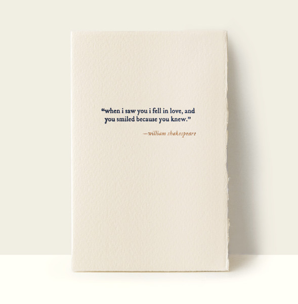 “when I saw you...” Letterpress Card “when I saw you...” Letterpress Card