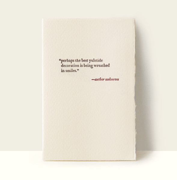 “perhaps the best yuletide...” Letterpress Card