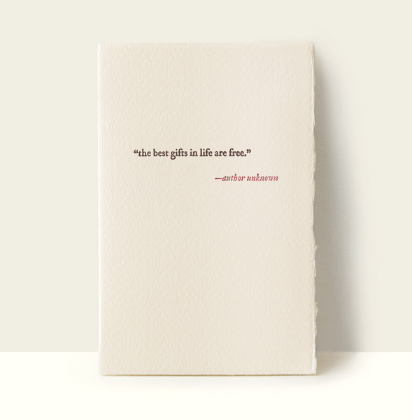 “the best gifts in life...” Letterpress Card “the best gifts in life...” Letterpress Card
