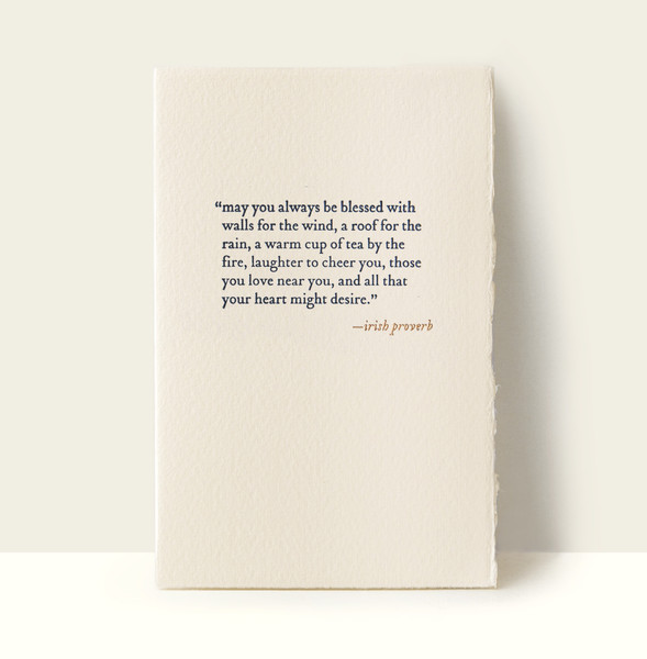 “may you always be blessed...” Letterpress Card “may you always be blessed...” Letterpress Card